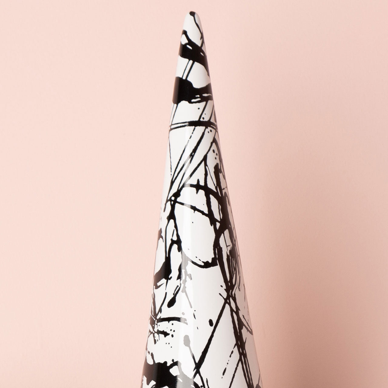 50.5cm Black and White Splash Cone Decoration