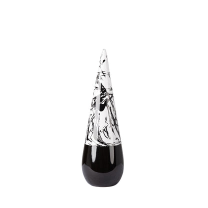 40cm Black and White Splash Cone Decoration