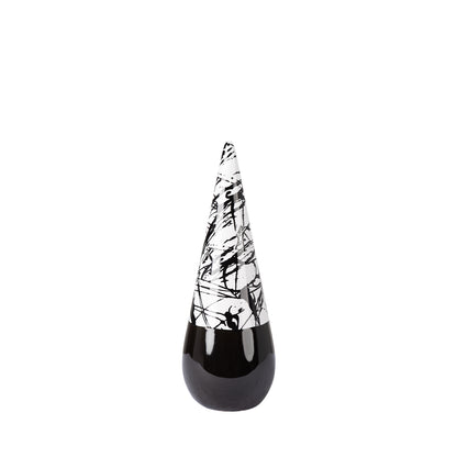 30cm Black and White Splash Cone Decoration