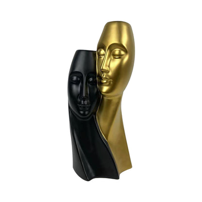 35cm Matte Gold and Matte Black Couple Sculpture