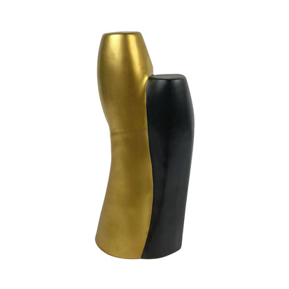 35cm Matte Gold and Matte Black Couple Sculpture