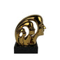 20cm Gold 3 Faces Sculpture on Black Stand