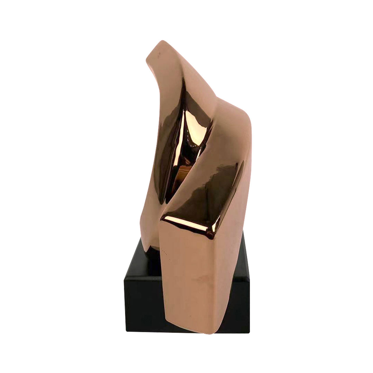 25.5cm Copper Abstract Sculpture on Black Stand