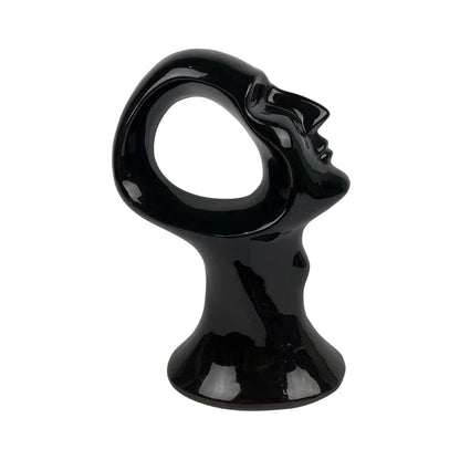 29cm Face Sculpture Black