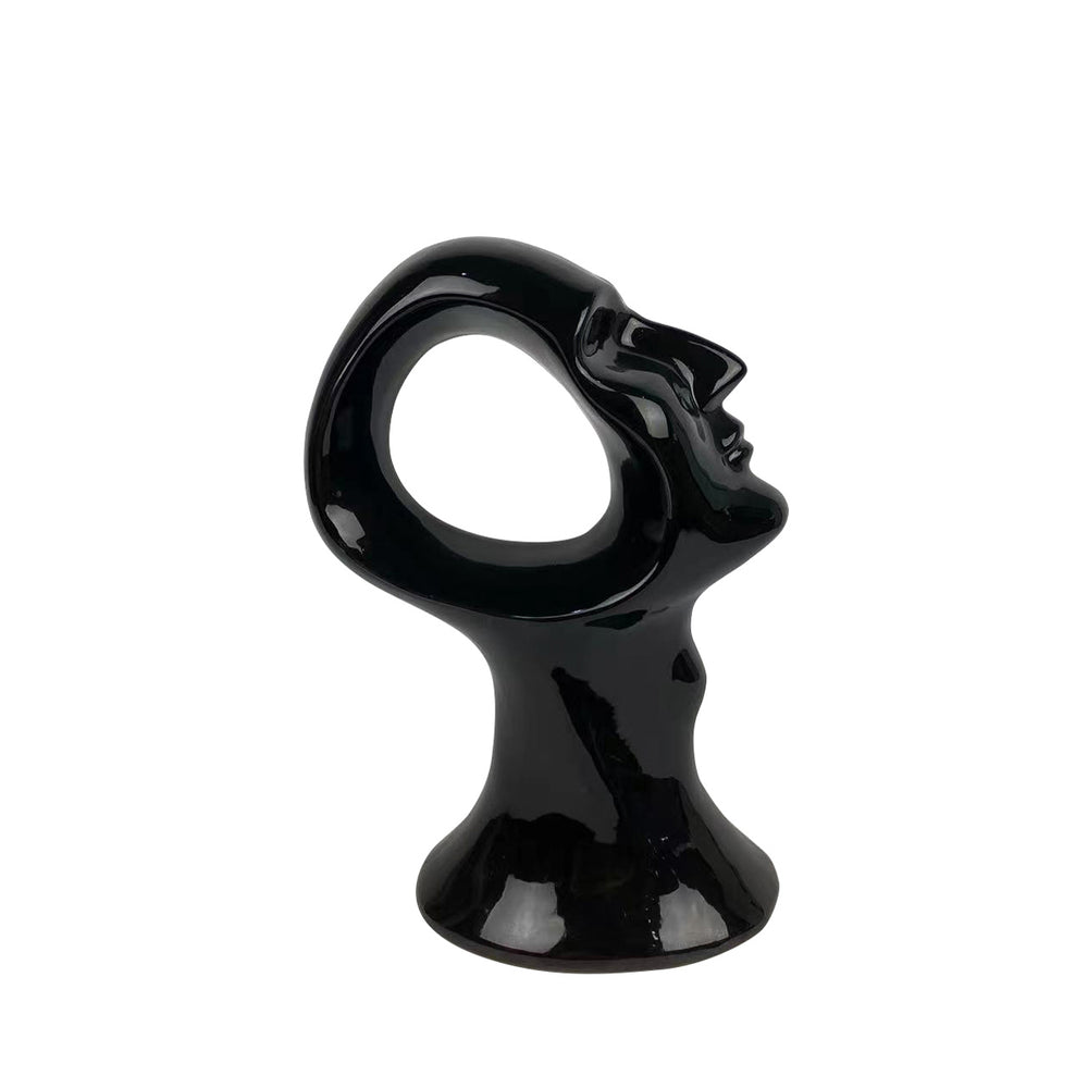 20.5cm Face Sculpture Black