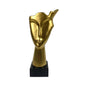 40.5cm Matte Gold Face Sculpture on Black Stand