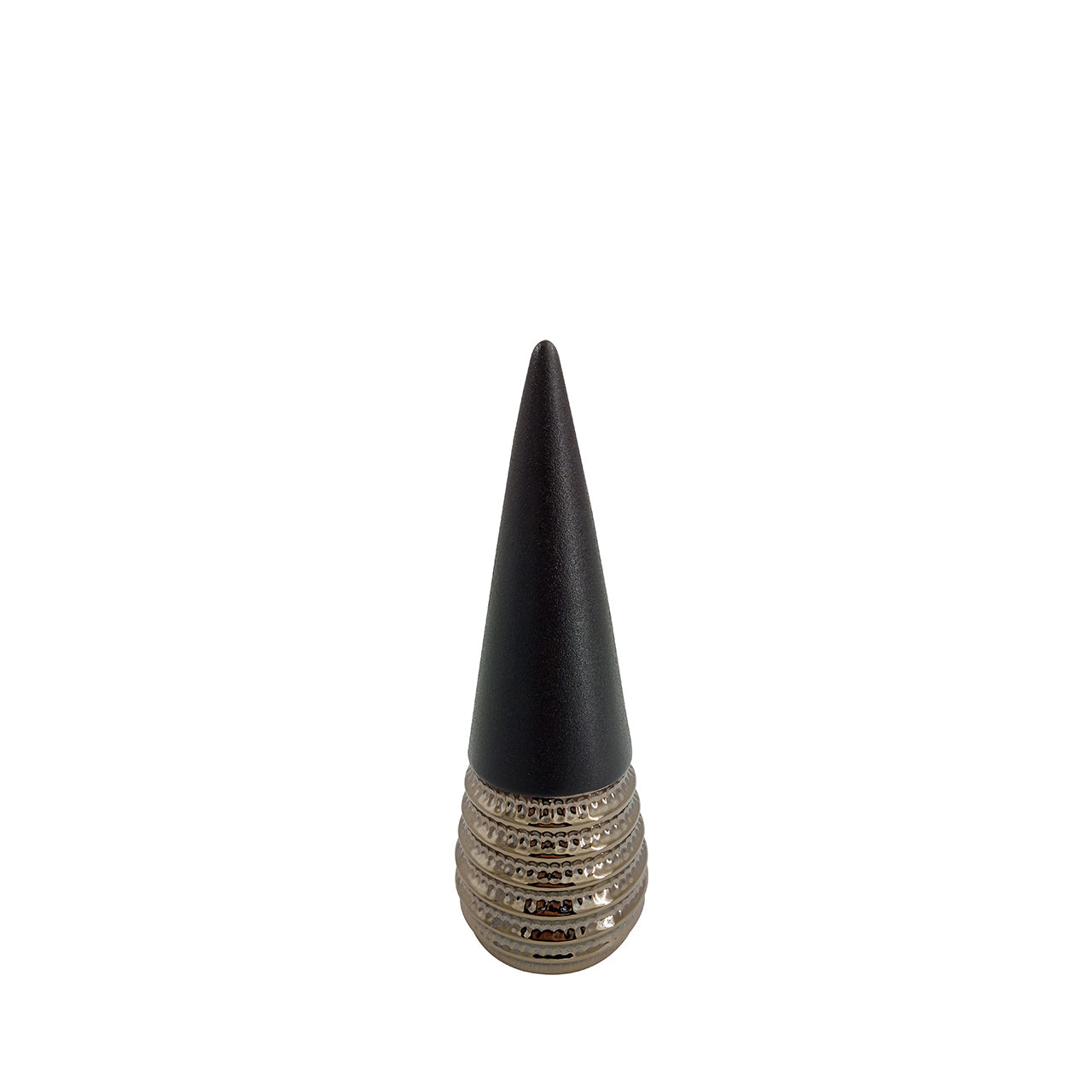 30cm Black and Textured Bronze Cone Decoration