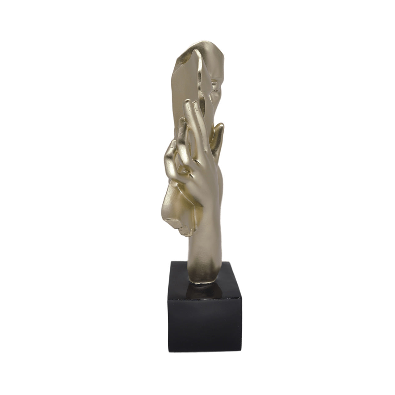 37.5cm Gold Polyresin Couple Figurine Black Base