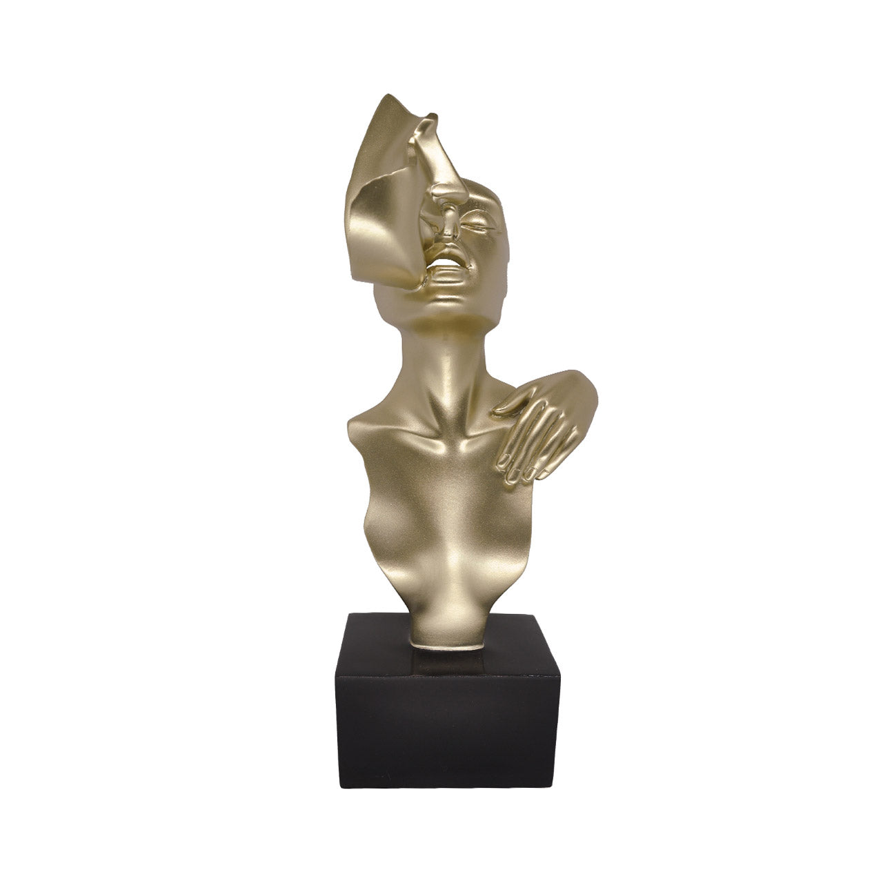 38cm Gold Polyresin Couple Figurine Black Base