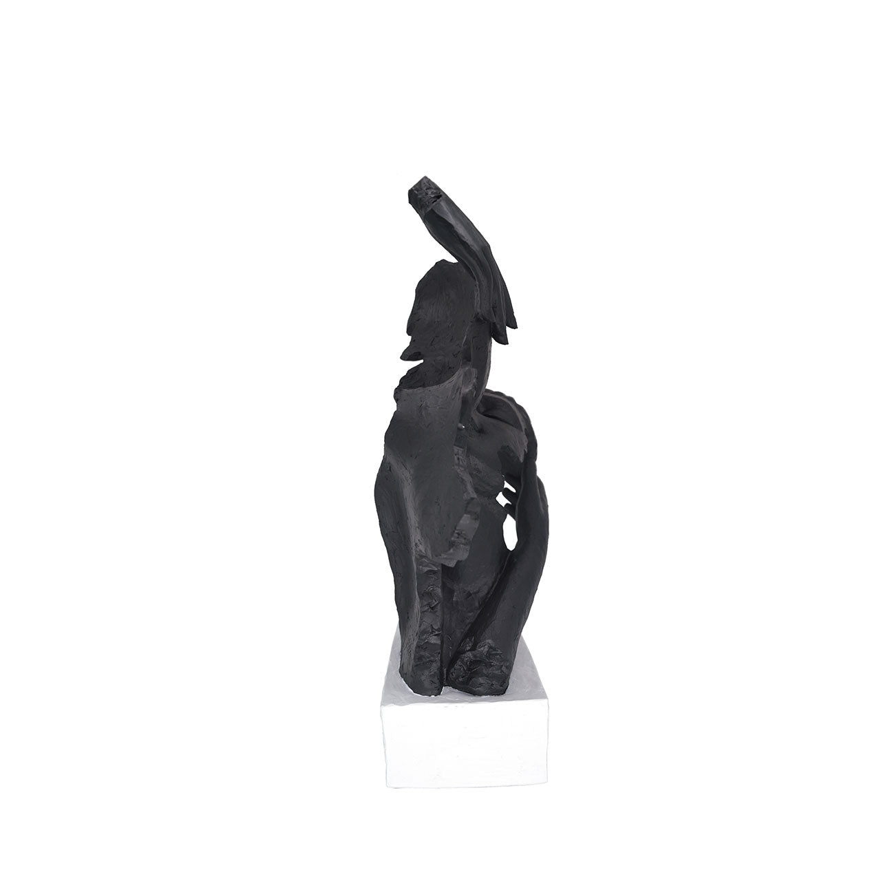 27.8cm Black Polyresin Kissing Couple Figurine White Base