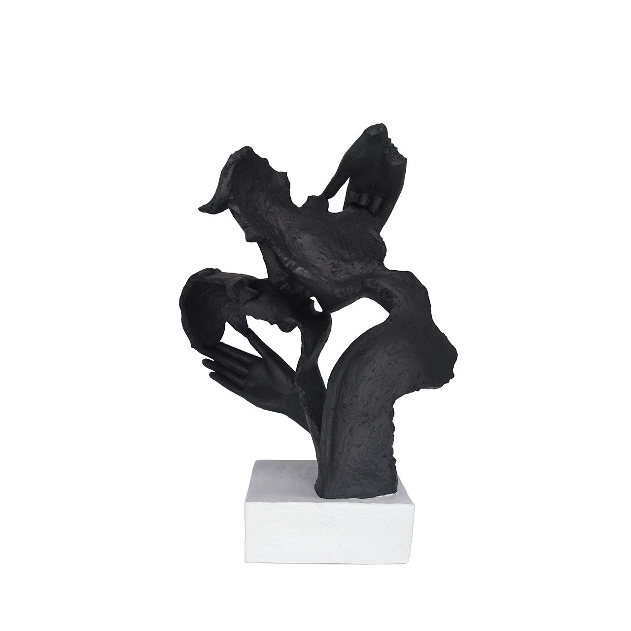 27.8cm Black Polyresin Kissing Couple Figurine White Base