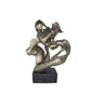 27.8cm Bronze Polyresin Kissing Couple Figurine Black Base