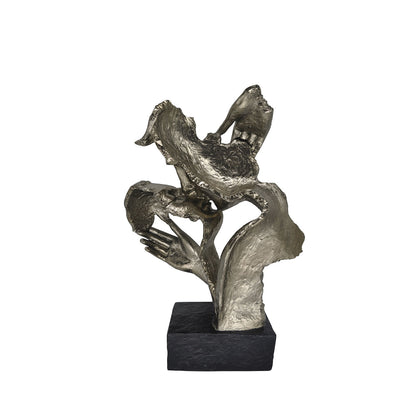 27.8cm Bronze Polyresin Kissing Couple Figurine Black Base