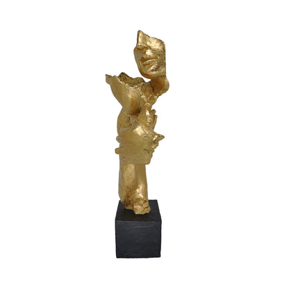 31.5cm Gold Polyresin Hugging Couple Figurine Black Base