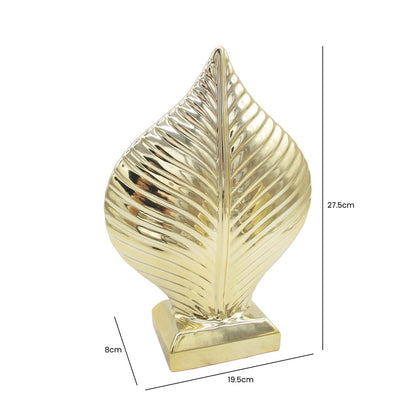 27.5cm Champagne Gold Leaf Ceramic Sculpture