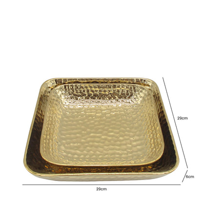 29cm Gold Ceramic Dish