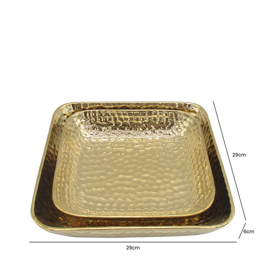 29cm Gold Ceramic Dish