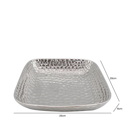 29cm Silver Ceramic Dish