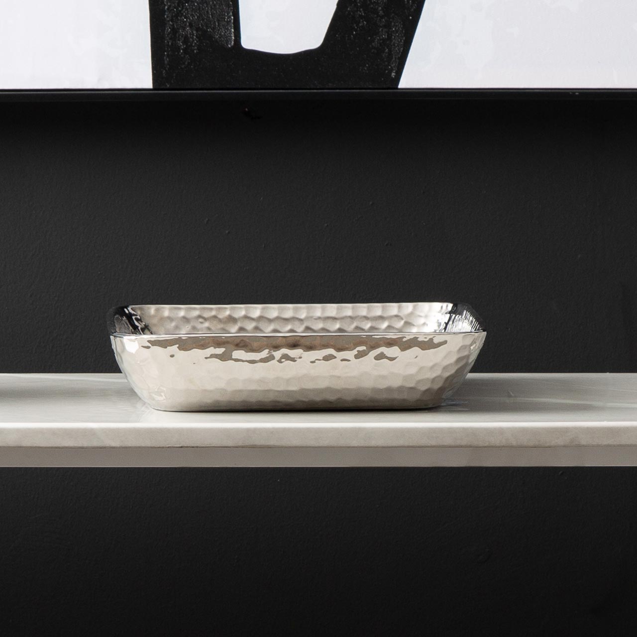 24.5cm Silver Ceramic Dish