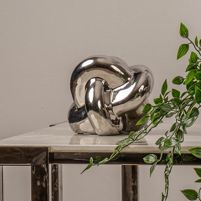 13.2cm Silver Ceramic Sculpture Decoration