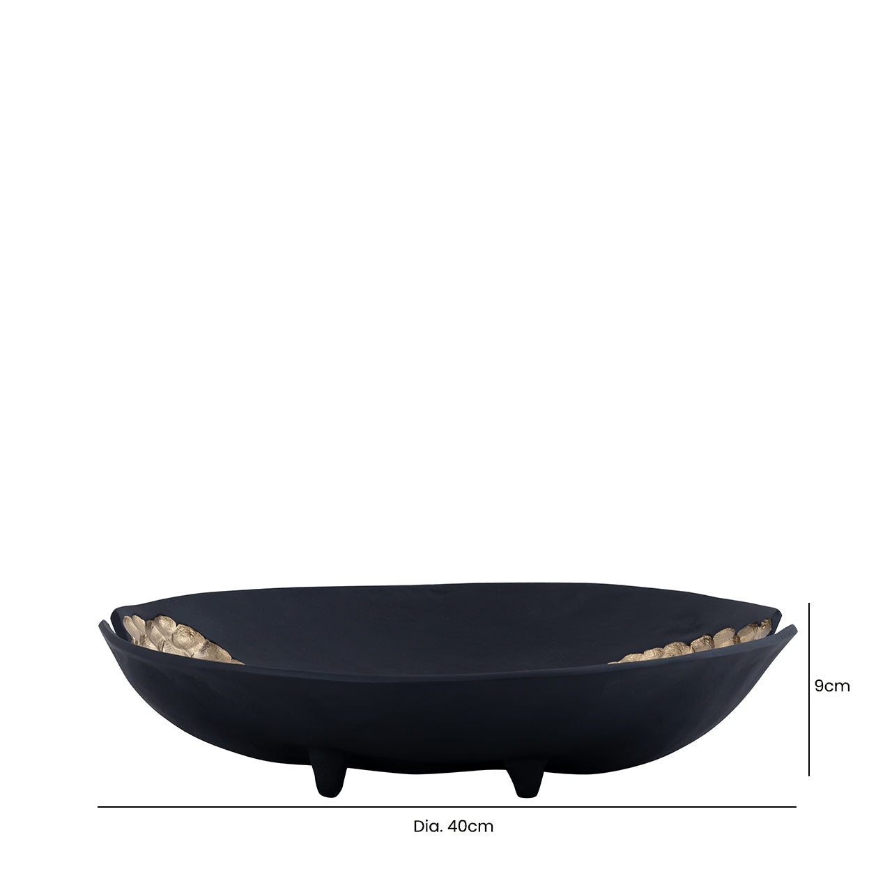 40cm Black with Gold Metal Dish