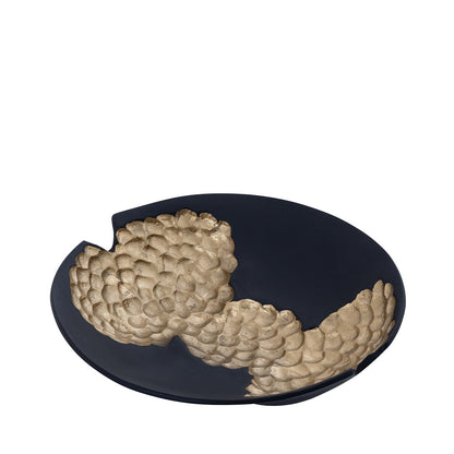 30cm Black with Gold Metal Dish