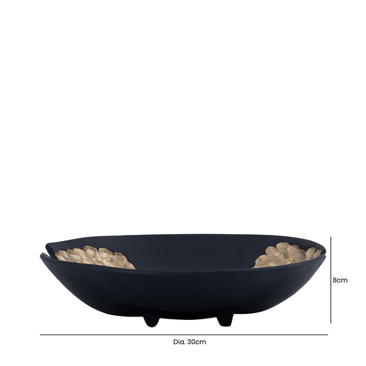 30cm Black with Gold Metal Dish