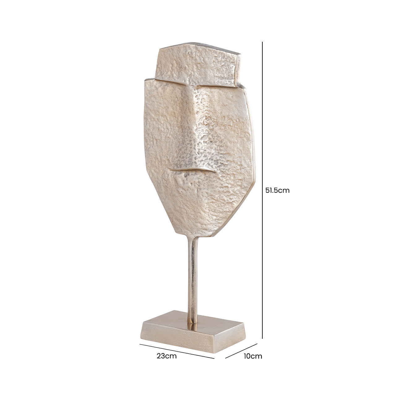 51.5cm Champagne Metal Face Sculpture