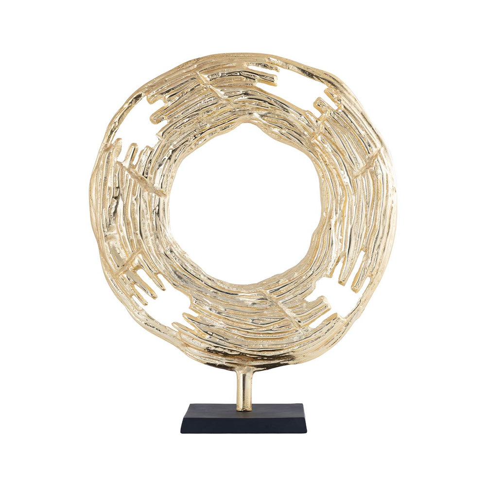 47cm Gold Round Metal Sculpture