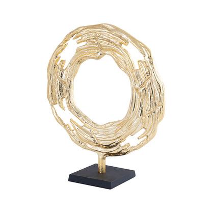 39cm Gold Round Metal Sculpture