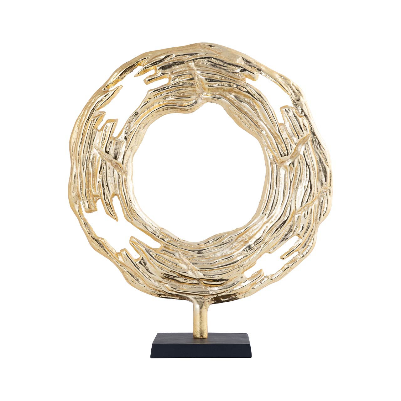 39cm Gold Round Metal Sculpture