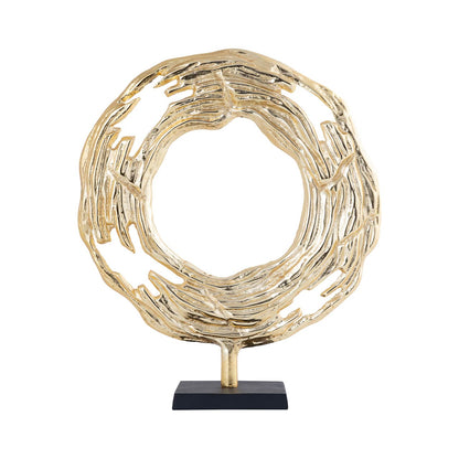 39cm Gold Round Metal Sculpture