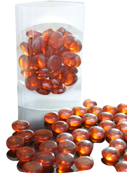 ORANGE LUSTRE GLASS DECORATION IN PVC BOX