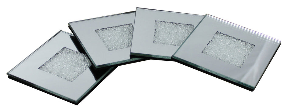 Set of 4 Moondust Coasters Silver