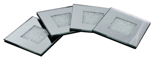 Set Of 4 Moondust Coasters Silver
