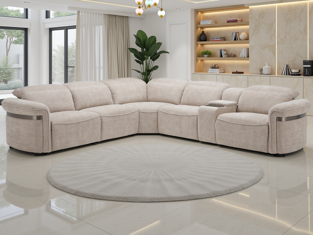 Bicester Electric Recliner Sofa Beige Large Corner - Xshowhome