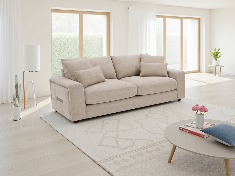 Jupiter Sofa Beige 3 Seater - Xshowhome