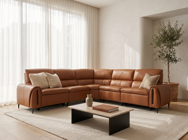 Arizona Electric Recliner Sofa Tan Large Corner - Xshowhome