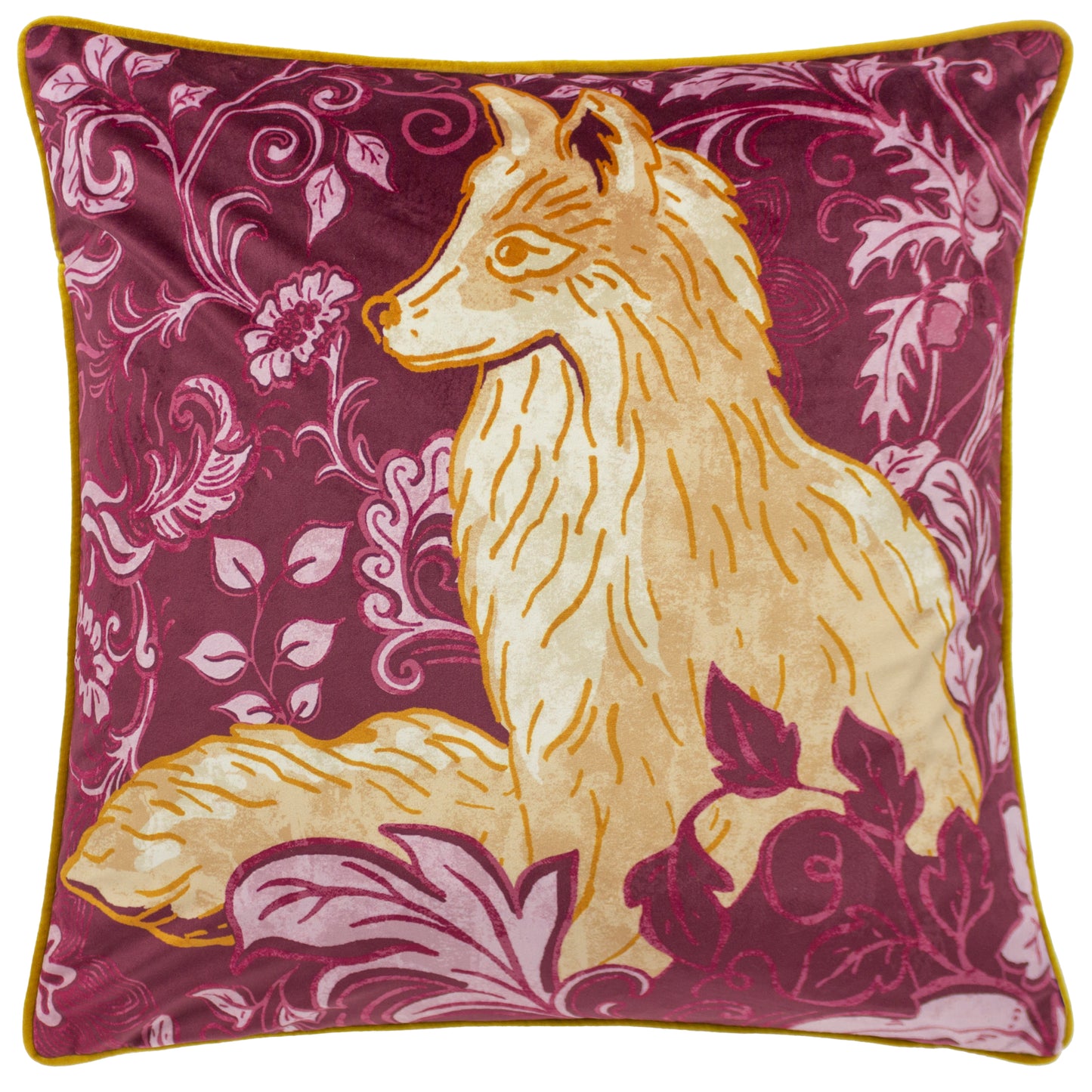 PIPED HAREWOOD 50X50 FEATHER FILLED CUSHION FOX