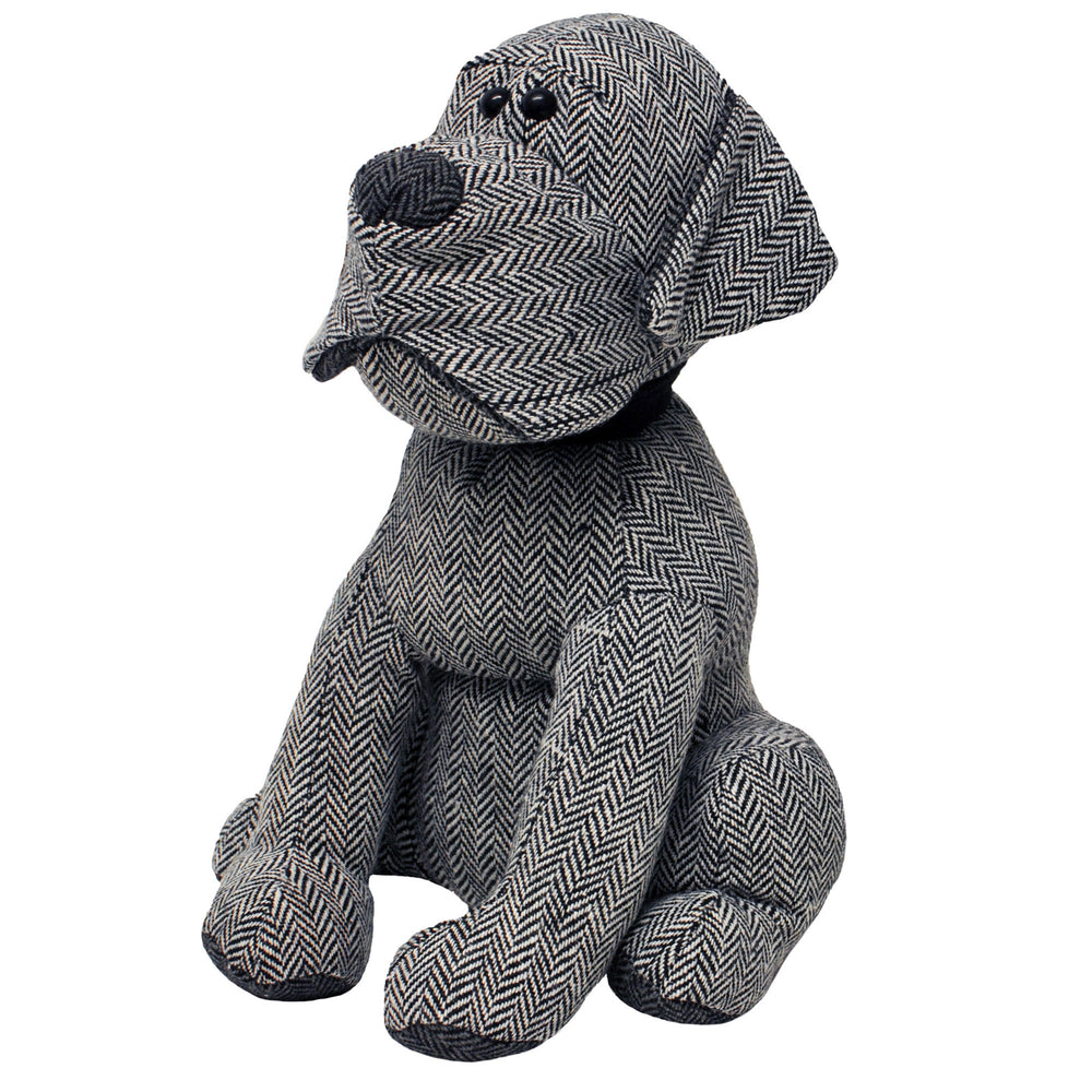 Herringbone Dog Door Stop Grey