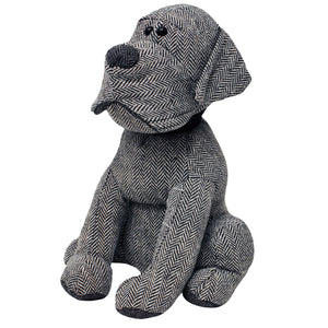 Herringbone Dog Door Stop Grey