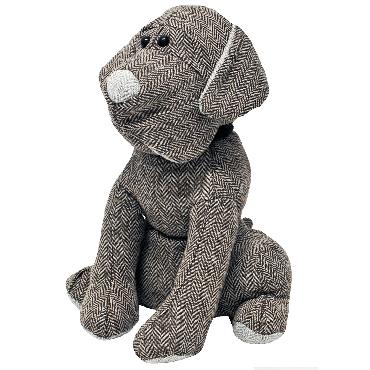 HERRINGBONE DOG DOOR STOP MOCHA