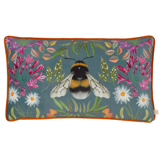 HOUSE OF BLOOM ZINNIA BEE 30X50 FEATHER FILLED CUSHION MULTI