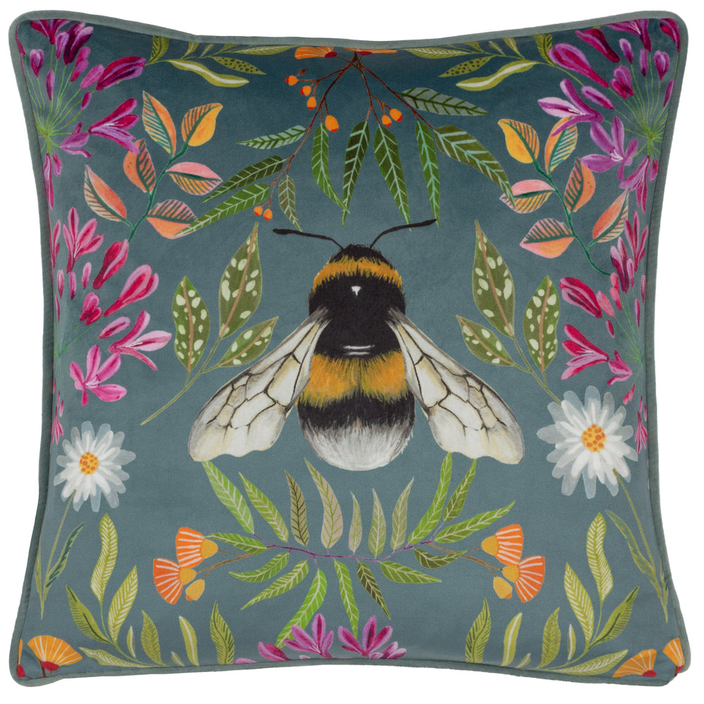 House of Bloom Zinnia Bee 43x43 Feather Filled Cushion Multi