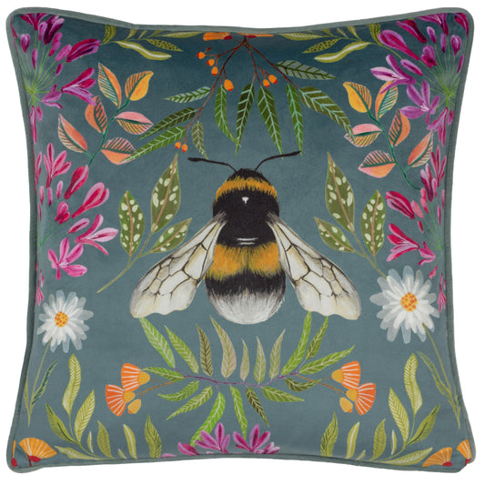 HOUSE OF BLOOM ZINNIA BEE 43X43 FEATHER FILLED CUSHION MULTI