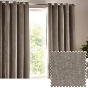 Heavy Chenille 229x137 Eyelet Curtain Greige - view 2