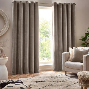 Heavy Chenille 229x137 Eyelet Curtain Greige - view 3
