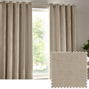 Heavy Chenille 229x137 Eyelet Curtain Natural - view 2