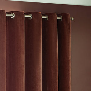 Heavy Chenille 229x137 Eyelet Curtain Nutmeg - view 3