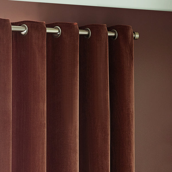 Heavy Chenille 229x137 Eyelet Curtain Nutmeg - view 3